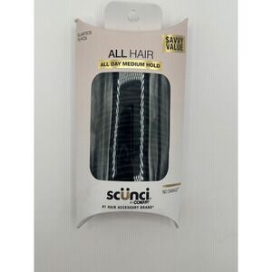 Scunci All Hair Elastics 70 Pcs Black All Day Medium Hold New